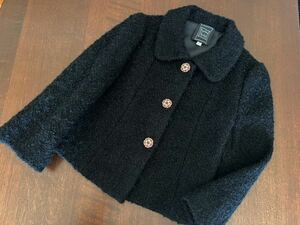  Cynthia Rowley wool short coat jacket black * Cynthia Rowley