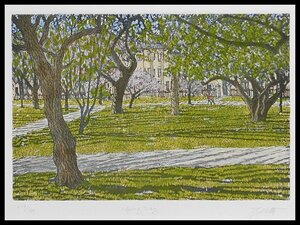 ジョン・コレット(John Collette)Spring Day 手彩色 銅版画 エッチング 額装 OK4064