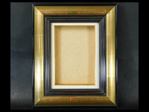 空額 額縁 木製 装飾 金彩(ゴールド)油彩額 SM(サムホール) ガラス面 中古品 OK4101