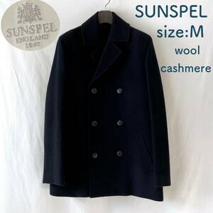 ■ 良品 ■ SUNSPEL サンスペル ■ ウールカシミヤ ■ Pコート ■ サイズM JP:Lくらい ■ ネイビー ■ /