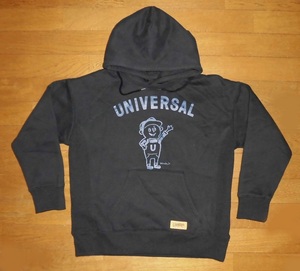 UNIVERSAL OVERALL ユニバーサル オーバーオール パーカー フーディー プルオーバー スウェット 裏起毛 BLK P USED 美品/アメカジ