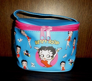 BETTY BOOP ベティ・ブープ ポーチ 化粧ポーチ 小物ポーチ バッグ ミニバッグ BLU-PIK 使用僅 ほぼ未使用 美品/ベティーちゃん アメコミ