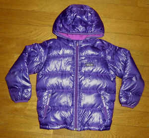 Patagonia パタゴニア キッズ 子供用 ダウンジャケット フードジャケット 正規品 PPL 4T 120相当 使用少 美品/キャンプ アウトドア