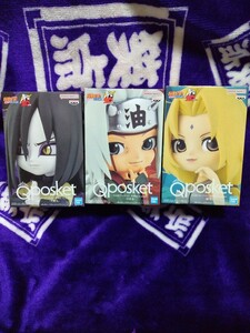 即決★ Qposket NARUTO ナルト 疾風伝 3種セット 大蛇丸 ＆ 自来也 ＆ 綱手 フィギュア Ｑ posket 新品未開封 送料710〜