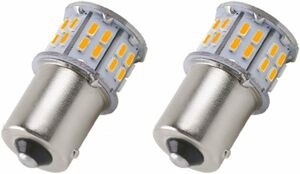 S25 ピン角違い LED ウィンカーバルブ イエロー アンバー S25シングル 150度ピン BAU15S PY21W ウィンカー球 DC9-50V 12V/24V車汎用