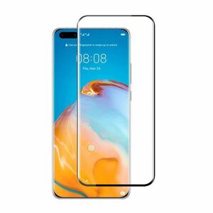 Huawei P40 Pro 6.58インチ 枠黒色 全面保護 3D曲面カバー 強化ガラス 液晶保護フィルム 2.5D L014