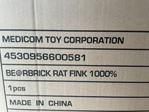 新品 BE@RBRICK RAT FINK TM 1000％ MEDICOM TOY ベアブリック kaws カウズ BASQUIAT BANKSY Keith Haring WARHOL ラットフィンク_画像3