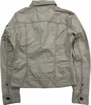 TOMMY JEANS ☆ モーターサイクル デザイン コットン ジャケット ブルゾン ベージュ レディース S Y2K 古着 トミーヒルフィガー■CB252_画像4