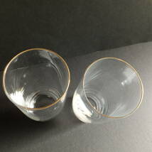 東郷青児　タンブラーグラス　2客セット　貴重　レトロ　ビンテージ　金彩　硝子コップ　２点セット　気泡ガラス　２個セット_画像9