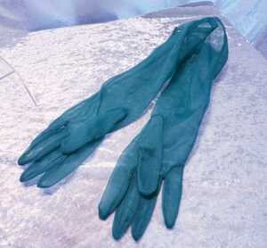 【雑貨】長手袋 グリーンカラー おしゃれアイテム ファッションアイテム ディスプレイ用品 インテリア用品