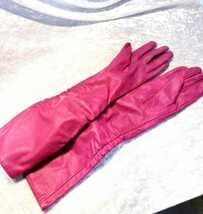 【雑貨】革製の長手袋 紫 PLOVER オリジナルタグ付き コスチュームジュエリー ファッション ディスプレイ用品 インテリア用品_画像1