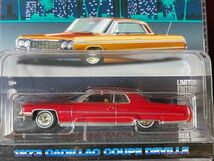 GREENLIGHT グリーンライト 1/64 CALIFORNIA LOWRIDERS 1973 73 CADILLAC COUPE DEVILLE キャデラック クーペ デビル ローライダー_画像1