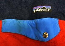 FJ66パタゴニアPATAGONIAアメリカ古着フリースジャケットMスナップT紺系ｘ赤系アウトドアジャケトSYNCHLLAシンサレート切り替プルオーバー_画像1