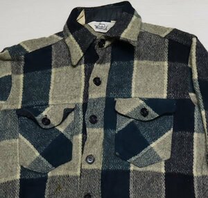 LS56ウールリッチWOOLRICHアメリカ古着アメリカ製ヘビーウールシャツ ジャケット70’S80’Sビンテージ長袖シャツMアウトドアシャツ