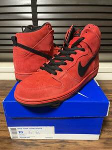 2011年製 デッドストック NIKE DUNK HIGH PRO SB RED DEVIL レッドデビル 305050-600 US10 JP28 ダンク travis jordan supreme