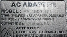 レノボ ACアダプタ型番PA-1900-171 INPUT, 100-240V 1.5A 50-60Hz OUTPUT, 20.0V-4.5A_画像3