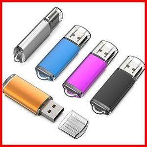 ★32GB_5個多色★ KEXIN USBメモリ フラッシュドライブ 32GB 5個セット USB 2.0 USBメモリースティック キャップ式 データ転送 Windows