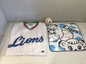 ■西武ライオンズ Lions グッズ 3点 未使用 ユニフォーム / 未使用未開封 ハンドタオル / 背番号１ サインボール■