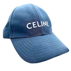 CELINE セリーヌ 刺繍ロゴ ベースボールキャップ 2AUS924N.38NO サイズL 帽子 ユニセックス ネイビー 10-21-43 同梱不可 N