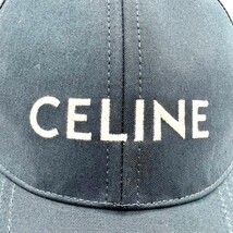 CELINE セリーヌ 刺繍ロゴ ベースボールキャップ 2AUS924N.38NO サイズL 帽子 ユニセックス ネイビー 10-21-43 同梱不可 N_画像3