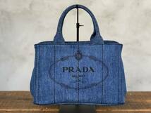 ★未使用★PRADA★プラダ★カナパ★ブルーデニム★BLEU★2WAY★ハンド★トート★ショルダー★バッグ かばん ミニ CANAPA 1BG439 レディース_画像1