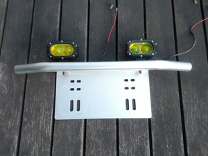 LED フォグランプ 黄色 パイプ バンパー ワークライト ジムニー ナンバープレート共付