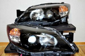 SUBARU GRB GRF GH8 GH7 GH WRX STI インプレッサ HID ヘッドライト 左右 セット 艶 ブラック加工 黄ばみ無し 綺麗 ③ ICHIKOH 1809 2E