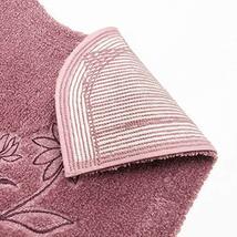 センコー スウェイ トイレマット 約55×60cm ピンク 花 刺繍 モダン 19512_画像3