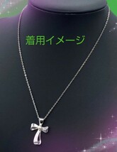 全国送料無料！MIKIMOTO ミキモト ペンダントトップ silver 925 アコヤ真珠 パール クロス リボン JAL機内販売 限定品_画像5