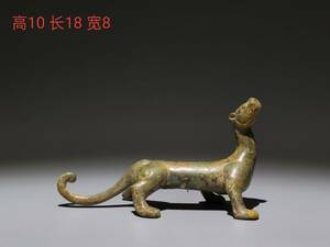 『館蔵珍品 戦 青銅製 素面虎形獣』置物 賞物 貴重物品 収蔵品 中国古美術