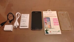 送料込み Galaxy S5 新品バッテリー ガラスフィルム おまけ付き ブラック ドコモ SC-04F