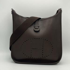 HERMES ショルダーバッグ　エブリンⅠ　カーフレザー　ダークブラウン