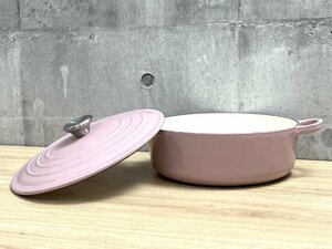 F-12011 Le Creuset 鋳物ホーロー鍋 シグニチャー ココットジャポネーズ 24cm ピンク (シルバーツマミ) ココットSUKIYAKI 直接引取対応