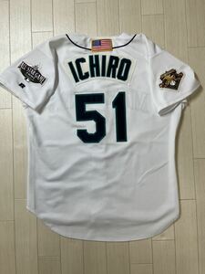  super rare ichi low 2001 year rookie star article flag patch attaching actual use autographed Mali na-z Home jersey 