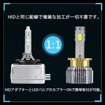 ポンつけ可能 爆光 LEDヘッドライト D2S D2R D4S D4R 純正 HID LED化 左右セット HIDより明るい 純正 HID交換用 キャンセラー内蔵_画像7