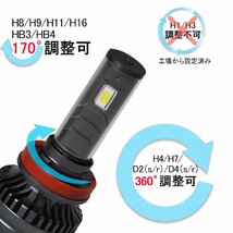 2023新発売 高輝度LEDヘッドライト H1 H3 H4 H7 H8 H9 H11 H16 HB3 HB4 d2s d4s d2r d4r 爆光 白 黄色 ブルー系 ピンク系 ライムグリーン_画像5