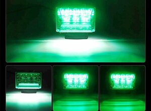 10個　LED サイドマーカー サイドランプ 角型 24V トラック　ダウンライト機能　グリーン　緑　白　側面