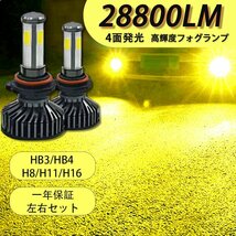 LED　フォグランプ　3000K　黄金色　イエロー H8 H9 H11 H16 HB3 HB4　爆光 黄色_画像1