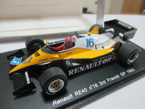 ケース難あり　ルノーRE40　1983年フランスGP　Eチーバー　1/43