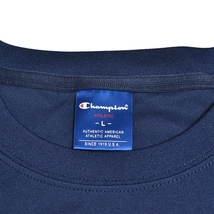 〇488243 Champion チャンピオン ○半袖 Tシャツ プラクティスシャツ スポーツウェア サイズL メンズ ネイビー_画像4