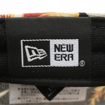 ●496363 NEW ERA ニューエラ ●ワークキャップ 帽子 ボタニカル柄 サイズフリー メンズ ブラック 花柄_画像4