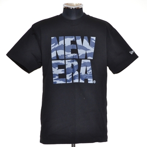●495219 NEW ERA ニューエラ ●Tシャツ 半袖 カモフラロゴ サイズL メンズ ブラック プリント
