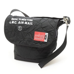 ●489671 Manhattan Portage × LMC マンハッタンポーテージ ◆メッセンジャーバッグ ショルダーバッグ 2022 シワ加工 メンズ ブラック