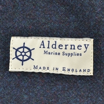 〇361067 未使用品 Alderney アルダニー ◯ショルダーバッグ ウールサコッシュ 英国製 サイズW37×H29cm メンズ ネイビー ブルー 無地_画像2
