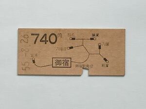 【希少品セール】国鉄 地図式乗車券 (御宿→740円区間) 御宿駅発行 5033