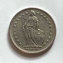 【希少品セール】スイス 2フラン硬貨 1968年 1枚_画像1