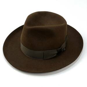 新品未使用 STETSON / ステットソン 20AW RABBIT FUR OPEN CROWN ラビットファー オープンクラウンハット SE572-20A00 58cm ブラウン 帽子