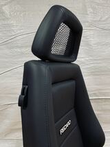 28.29.レカロ RECARO 2脚セット LX-M 黒フェイクレザー張り替え 張替え 張替 ブラックシングルステッチ 片側ダイヤル_画像8