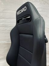 30.31.レカロ RECARO 2脚セット SR-3 黒フェイクレザー張り替え 張替え 張替 ブラックシングルステッチ 両側ダイヤル_画像4