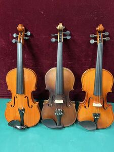 弦楽器 バイオリン VS-X/V-12/他　計3点　まとめ　ソフトケース付き　(160s)